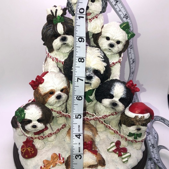 DANBURY MINT Lighted Shih Tzu Family Christmas Tree Very Rare! - Picture 11 of 11